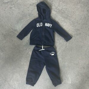 Old Navy 12-18 months jacket and joggers set navy blue
